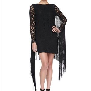 Michael Kors lace & fringe black dress